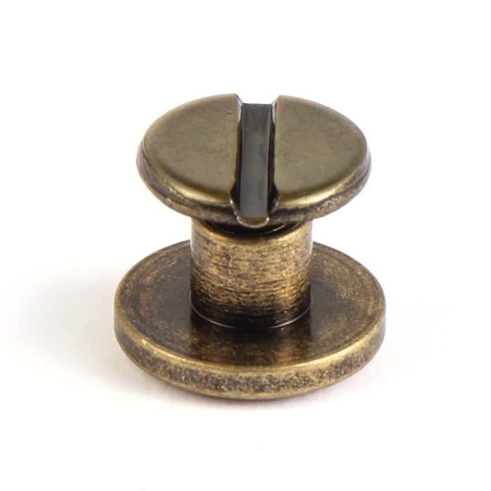 20 Pièces Tête Plate Cuivre Laiton Vis écrous Clous Rivets Capuchon En