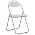 Lot de 6 chaises de salle à manger pliantes - Décor Magnifique - Style contemporain - Blanc Similicuir-1