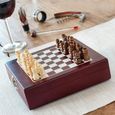 SHOP-STORY - Ensemble d’accessoires à vin et échiquier en coffret (37 pièces) Cadeau idéal pour les fans de vin et d’échecs-1