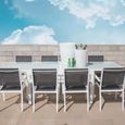 table de jardin vendue seule Table de repas carrée extensible Acier-Verre blanc - VADO - L 90-180 x l 90 x H 74-1
