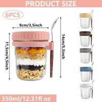 Huucozn Lot De 6 Récipients En Verre Avec Couvercles Hermétiques 80ml Petits Pots à Condiments Pots D'avoine De Nuit Pot En Verre Bebebocal En Verre Avec Vouvercle Pour Purée, Sauce, Yaourt