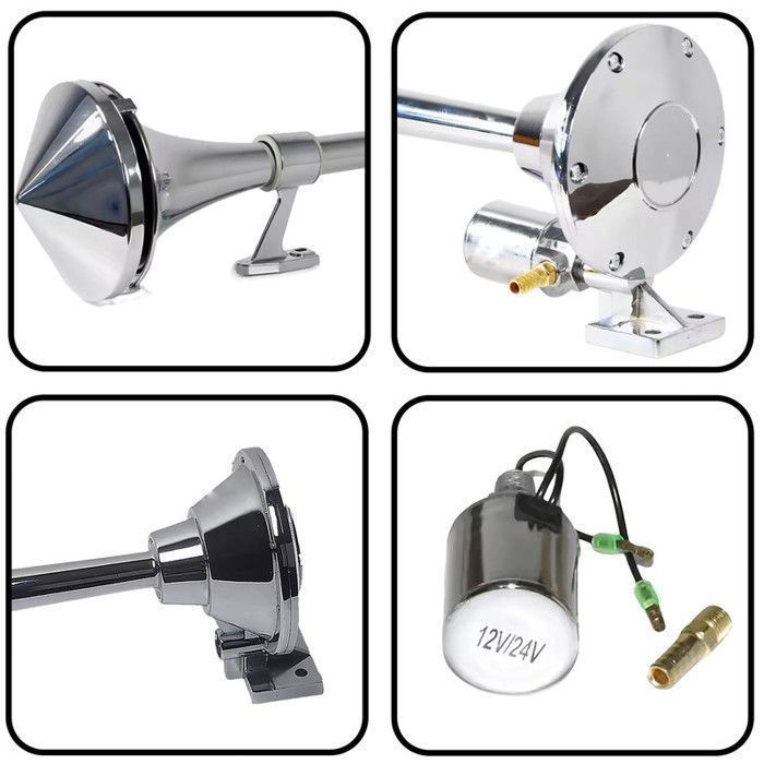 Lot 5 Klaxons Camion 12V NEWFUN - Trompette Tracteur Air Comprimé 125 DB Avec Compresseur, Pour Voitures & Bateaux