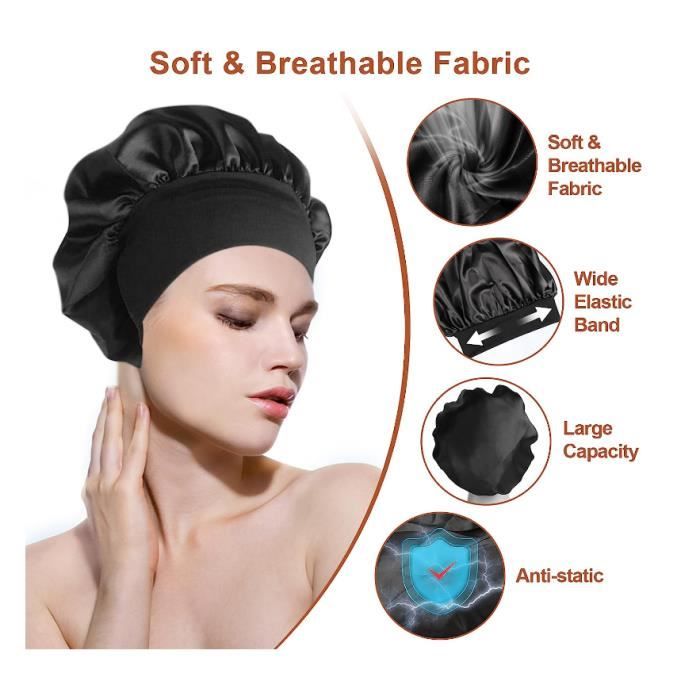 Foulard Satin Cheveux Nuit Bonnet De Soie Cheveux Nuit Bonnet De Nuit En Satin - 2 Pièces Sengterm Bonnet Satin - 2