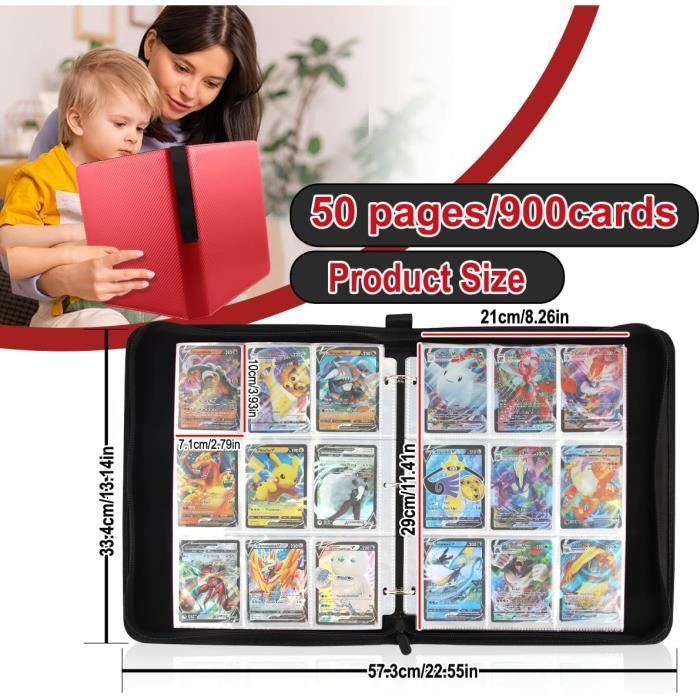 900 Classeur Carte, Classeur Cartes avec 50 Pages de Pochettes