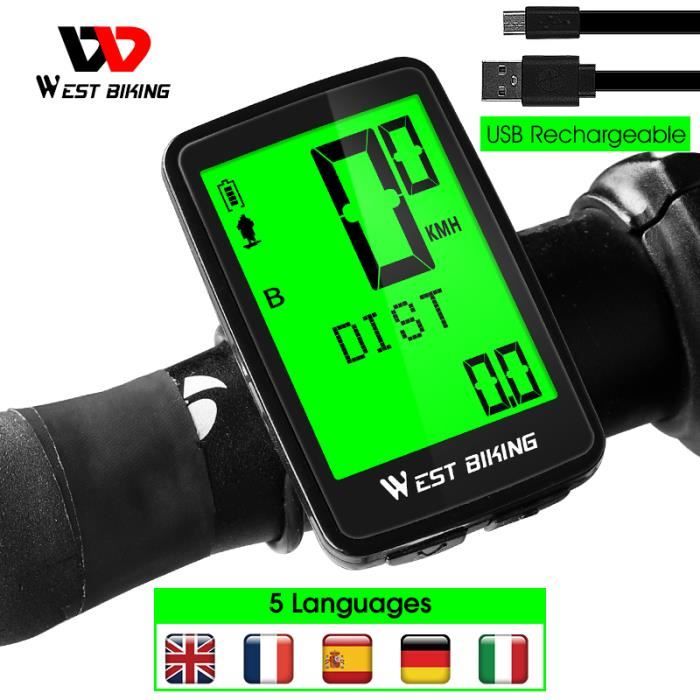 Compteur velo rechargeable sale