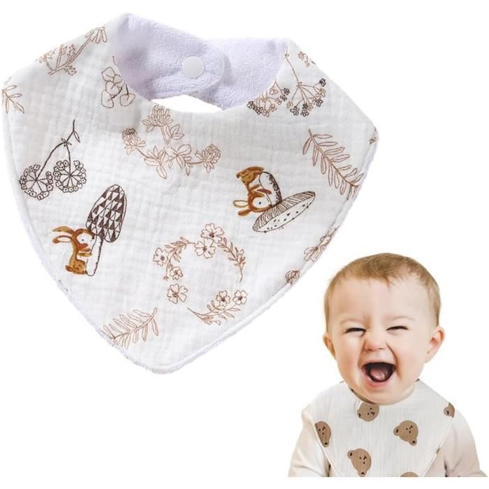 Bavoir Triangulaire Pippi Pour Bébé - Lot De 3, Coton Bio, Absorbant, Réglable, Taille Unique