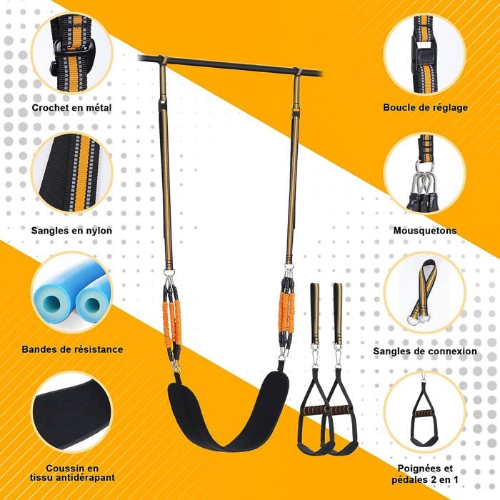 MuscleForge Bande d'assistance et de Résistance pour Traction, Bande d'aide à la Pull Up pour la Musculation, Bande Elastique Ajustable avec Sangle de Jambe Large pour Haltérophilie, Fitness