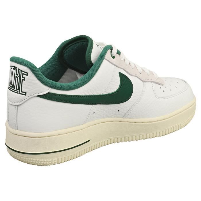 Baskets Nike AIR FORCE 1 07 Femme Cuir Lacets Blanc Vert