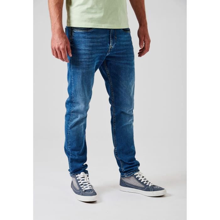 Jean slim Homme IKENA KAPORAL Coupe Slim Confort Stretch Bleu Bleu Cdiscount Pret a Porter