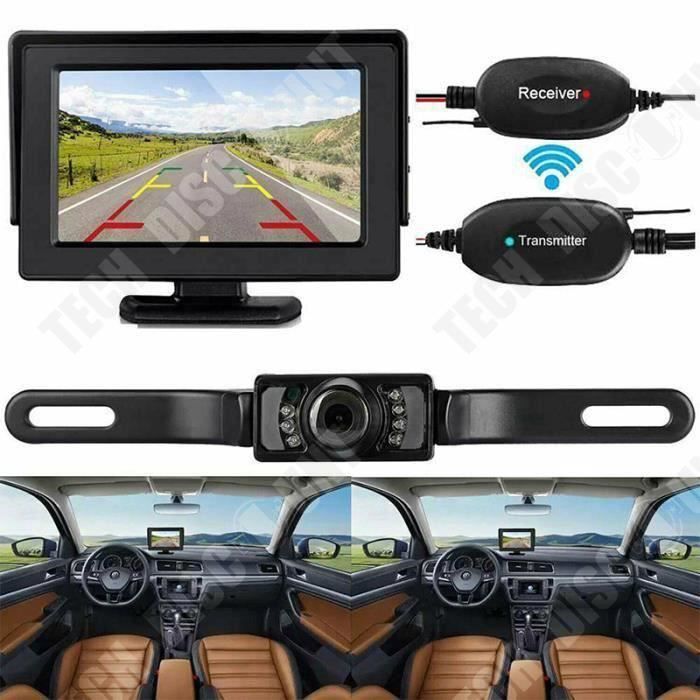 Kit caméra de recul voiture camping car avec écran stationnement grande  résolution HD vision nocturne sans fil camion camionnette - Cdiscount Auto