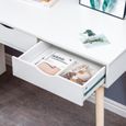Bureau droit table de bureau blanc- style scandinave - 90x 45 x 77 cm-2