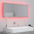 Miroir à LED de salle de bain VINGVO - Gris béton - 100 cm - RVB - Aggloméré, Acrylique-2