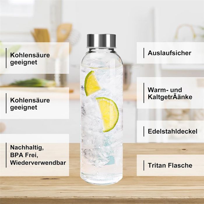 Lot De 6 Bouteilles En Verre 500ml Avec Bouchon Mécanique – Parfaites Pour Bière, Huile, Vinaigre, Jus – Stockage étanche