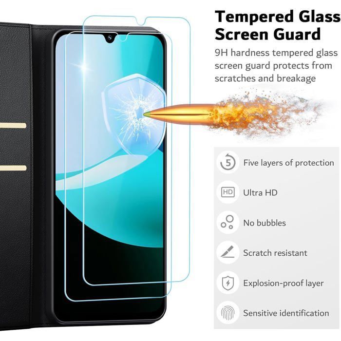 Kit Protection Xiaomi Mi Max 3 : Coque Portefeuille + Verre Trempé - Marque HTDMobiles