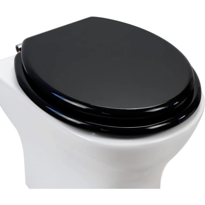 Abattant wc noir et discount bois