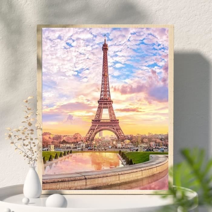 Kit Peinture Diamant éléphant 40x50 Cm - Loisir Créatif Adulte, Puzzle Diamants Carrés, Paysage Jungle