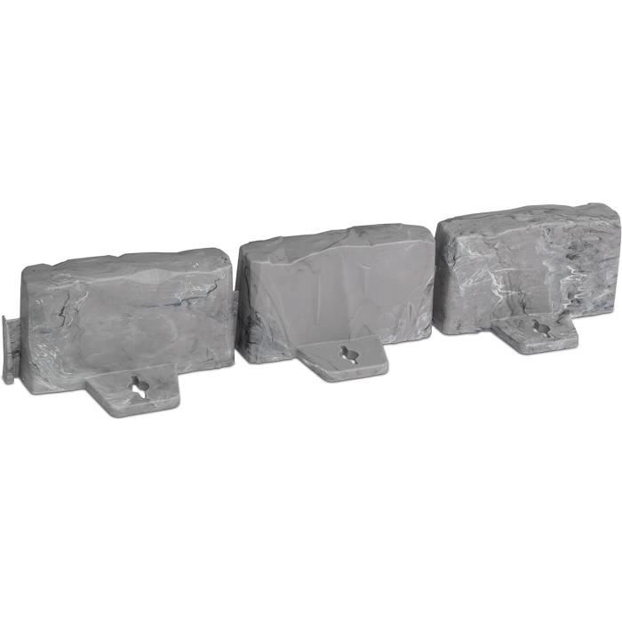 Bordure De Jardin Décorative EasyFlex - Kit 4.6 M, Hauteur 6.9 Cm, Aspect Pierre Gris Ardoise - Sans Creuser, Ancrages Inclus