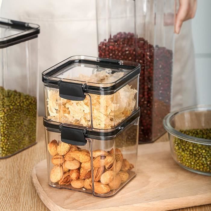 boîte hermétique avec couvercle, transparent boîte alimentaire de rangement  conservation à céréales fruits secs, plastique bo[A94]