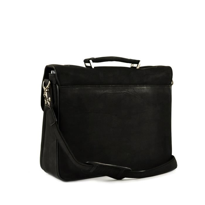 Serviette cartable mallette 2 soufflets en cuir synth tique haut