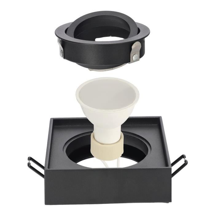 EDO Spot Plafonnier en Saillie Carré Noir PALLAD 1 - Lnaire de Plafond
