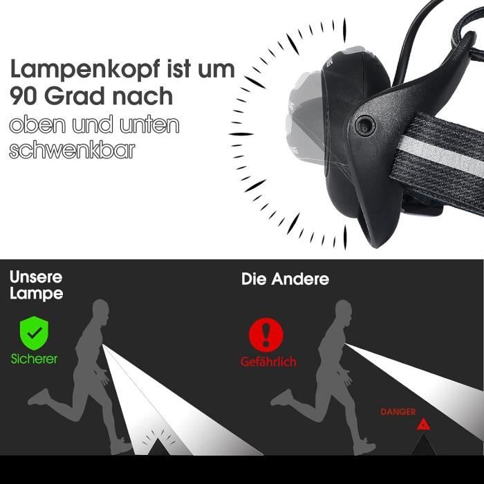 Lampe Course a Pied - Lampe Running USB Rechargeable 500 Lumens