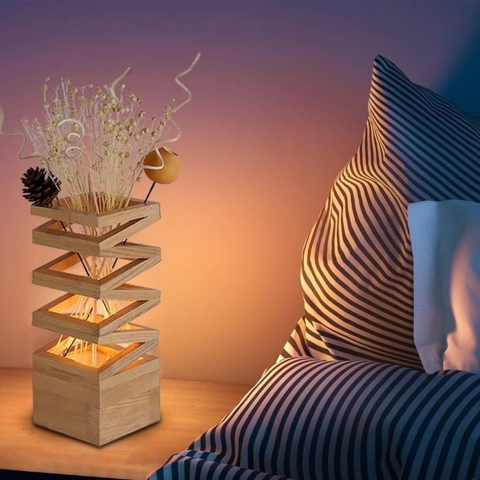 Bois Lampe décorative en bois Lampe de table Lampe de table Fleur