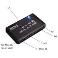 Lecteur de cartes mémoires tout en un : USB 2.0 Mini SD, MMC Mobile, SDHC, M2, TF, XD, CF Noir-3