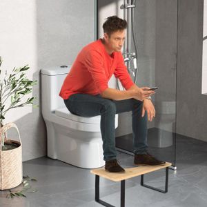 Tabouret Bois Multifonction | Escabeau & Repose-Pieds | Compact 25x18x7 Cm | Pour Chambre & Salle De Bain