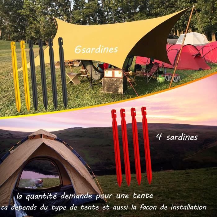 Lot De 6 Piquets De Tente Aluminium Cage - 12 Pouces, Qualité Militaire, Vert, Camping