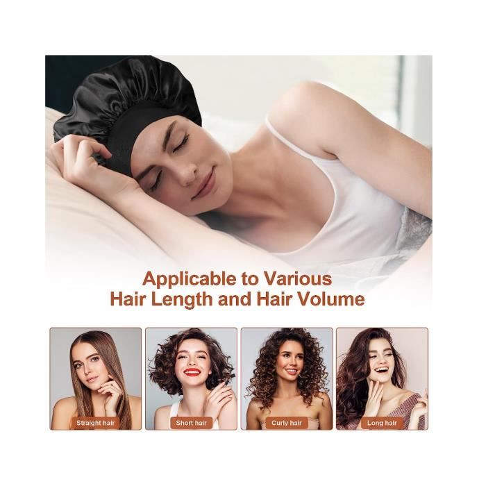 4 Pcs Bonnet Satin Cheveux Nuit, Bonnet Soie Cheveux Nuit Fee, Bonnet De Nuit Bonnet En Satin