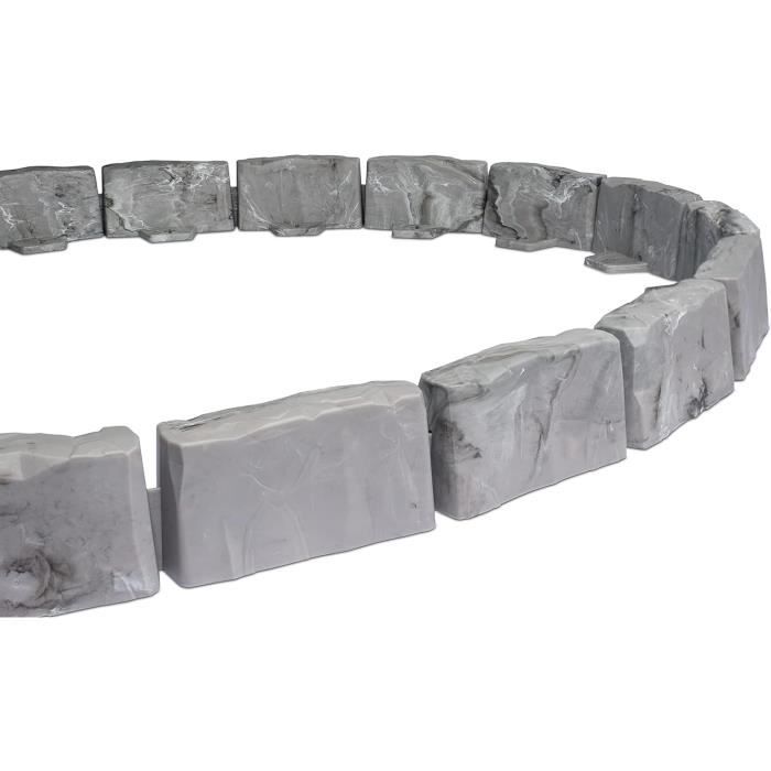 Bordure De Jardin EasyFlex No-Dig – Aspect Pierre, Gris Ardoise, Kit De 4,6 M, Hauteur 6,9 Cm