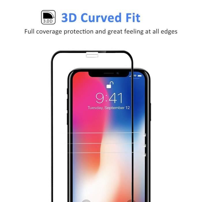 Pour Apple iPhone X Vitre protection d'ecran en verre trempé incassable  protection integrale Full 3D Tempered Glass - Advansia - Protection d'écran  pour smartphone - Achat & prix