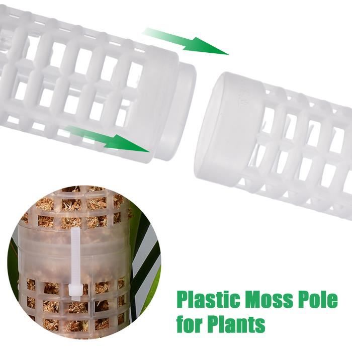 Poteau en mousse empilable pour plantes grimpantes en plastique