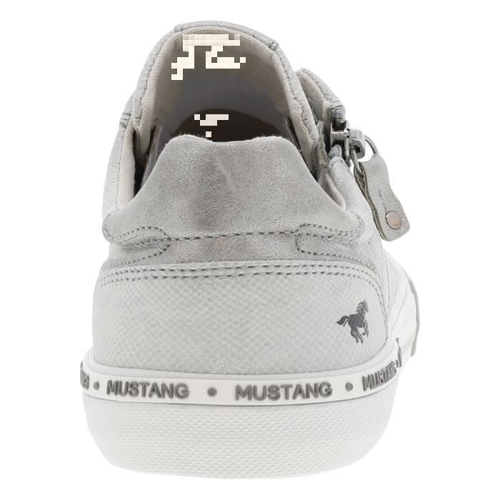 Baskets basses Mustang Femme gris Mustang Zip Blanc Argent