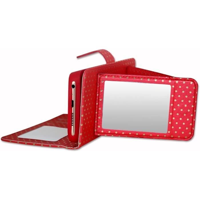 Caseroxx Custodia A Libro In Ecopelle Rossa Per Cubot Quest Lite, Con Porta Carte E Supporto Integrato - 3