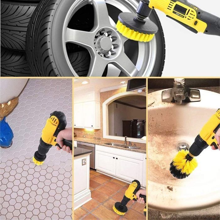 Kit De 15 Brosses Nettoyage Goujons De Roue - 6 Tailles 12 à 28 Mm, Pour Perceuse Ou Tournevis, Anti-rouille