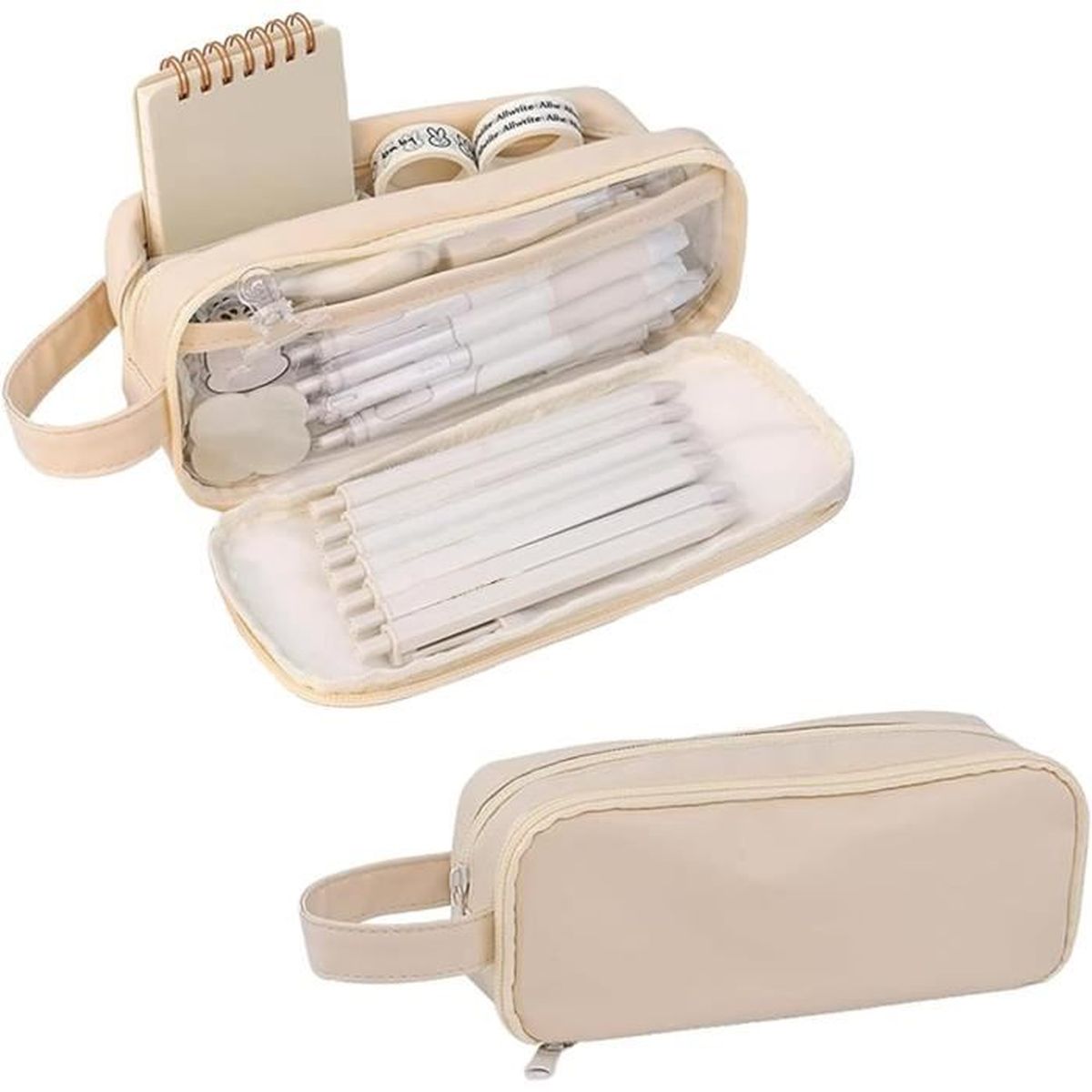 Trousse Scolaire En Silicone Extensible - Design Kawaii Animaux - Pour Filles Et Garçons - Fermeture éclair - 11