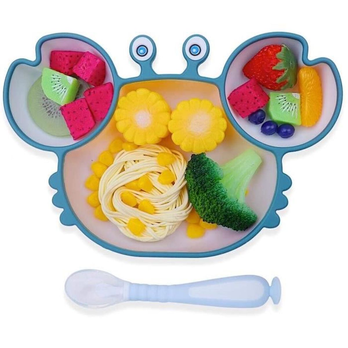 Assiette A Ventouse Pour Bebe Vaisselle Silicone Bebe Napperon En Silicone Avec Cuilleres Sans Bpa Suction Plate Pour Lave Vaissell Cdiscount Puericulture Eveil Bebe