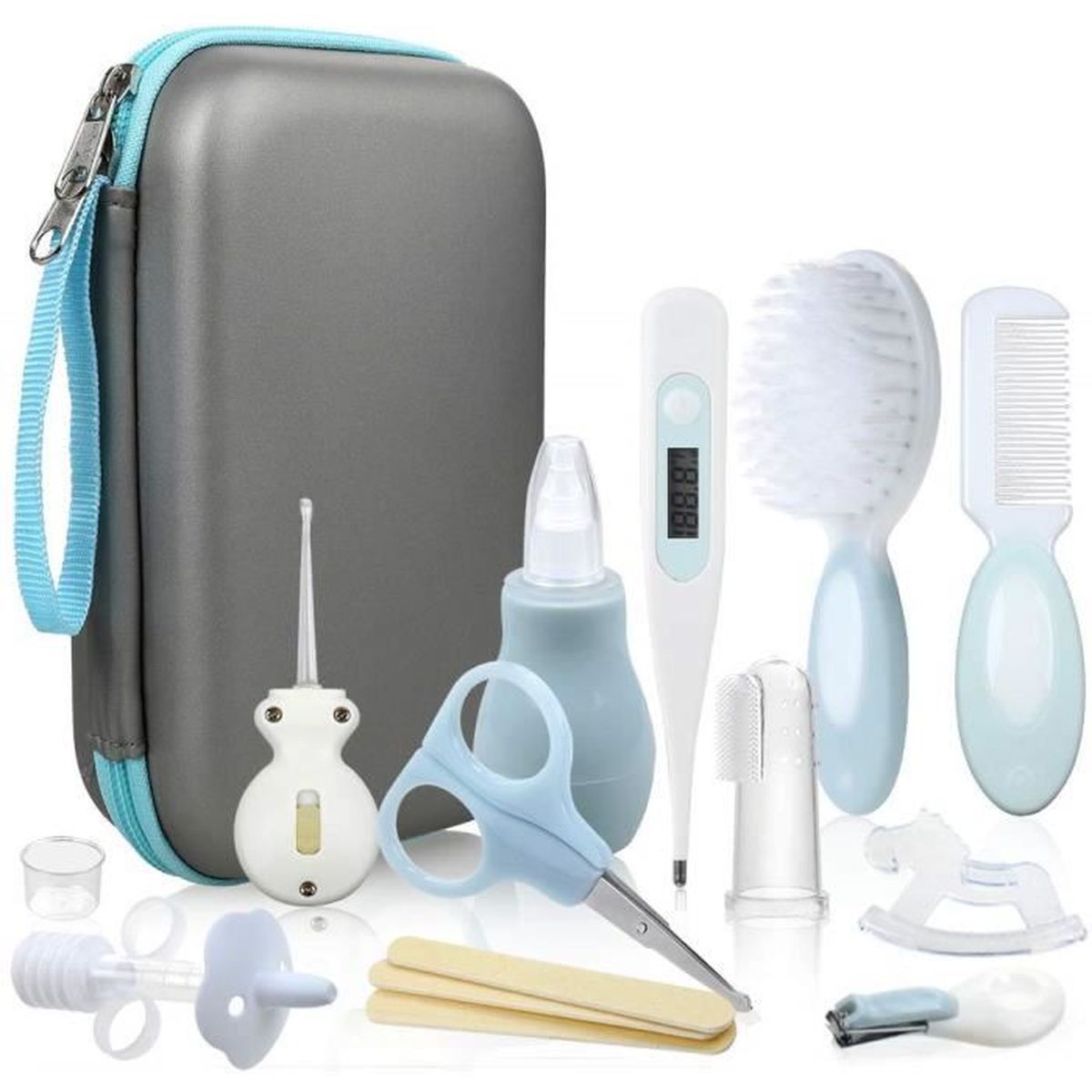 15pcs Trousse de Soin Bébé Naissance Set de Toilette Bébé Confort sans BPA non Toxique