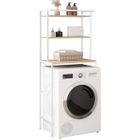 Meuble Étagère Salle de Bain EUGAD - Meuble Machine à Laver - 67x40x162cm - Chêne Clair+Blanc E0IG1029