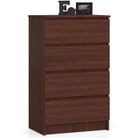 Commode AKORD K60 Wengé 60 cm 4 tiroirs façade Wengé 60x40x99 cm