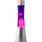I-TOTAL ITotal XL2348 Lampe à Lave 40 cm avec Base Argentée, Liquide Violet et Cire Rose