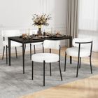 PULUOMIS Lot de 4 chaises de salle à manger - Scandinave - Assise rembourrée - Pieds Métal - Blanc