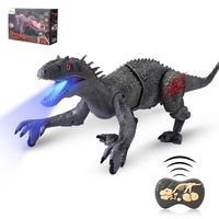 Jouet dinosaure, télécommande Dino Vélociraptor télécommandé pour enfants, mouvements de marche réalistes, lumières LED