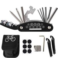 Kit d'outils de réparation de pneus de bicyclette, kit d'outils de réparation de rustines de pneus sans colle, clé hexagonale