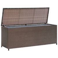 Coffre boîte meuble de jardin rangement marron 120 x 50 x 60 cm resine tressee