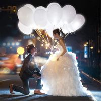 20 PCS Ballons LED Lumineux Blanc 12" Decoration Lumineuse Ballon pour Mariage Anniversaire Fête Soirée Divers Festivals 20 Pièces