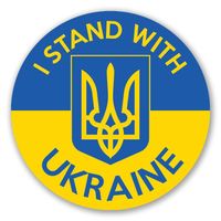 Autocollant Sticker Rond Emblème Stand With Ukraine Adhésif  3 cm