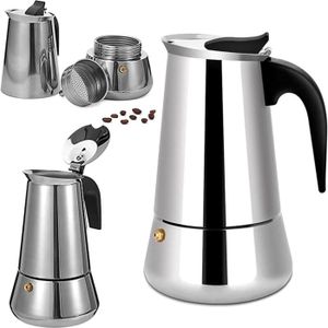 Cafetière italienne 4 tasses en acier inoxydable 18/10, induction