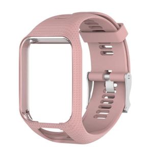 MONTRE Bracelet de montre de rechange en silicone pour bracelet de montre Tomtom Runner 2 (rose pâle)-CER